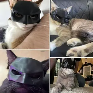 New Batcat Avenger Mask, Creative Cat Mask Costume Pet Supplies, Stylish Animal Accessory, Perfect Gift for Feline Lovers & Cosplay Enthusiasts