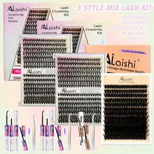 Ailaishi 3 Styles Lash Clusters Kit, Mixed Length Individval Eyelash Extensions Kit, with Tweezer、bond&seal & Remover,Prefessional Eye Makeup Accessories for Women, DealsForYouDays