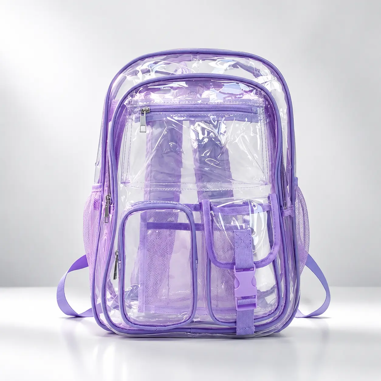 Clear Backpack For School PVC Transparent Bag 15 Inch Laptop Compatible Unisex Travel Daypack Breathable Comfortable Everyday Carry