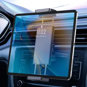 2 in 1 CD Slot Tablet Car Mount, Universal 360° Rotation CD Player Car Phone Holder for 4-12.9in Devices, Black