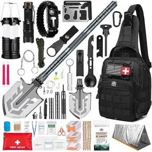 Monterra Survival Kit, 265 Pcs, Emergency Gear and Supplies, First Aid, Bug Out Go Bag, EDC, Molle System Backpack, Hiking, Camping, Outdoor Accessories, Hunting Gifts for Men.