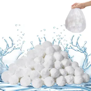 VEVOR Pool Filter Balls for Sand Filter, TikTokShopBlackFriday, 1.5 lbs, Filter Balls Replace Pool Filter Sand, Reusable Polyester Fiber Filter Media Balls with Wash Bag, for Swimming Pool Above Ground Pool Aquarium Tank