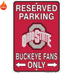 Ohio State Buckeyes Parking Aluminum Sign 8x12 Inch Fans Reserved Parking Metal Sign
