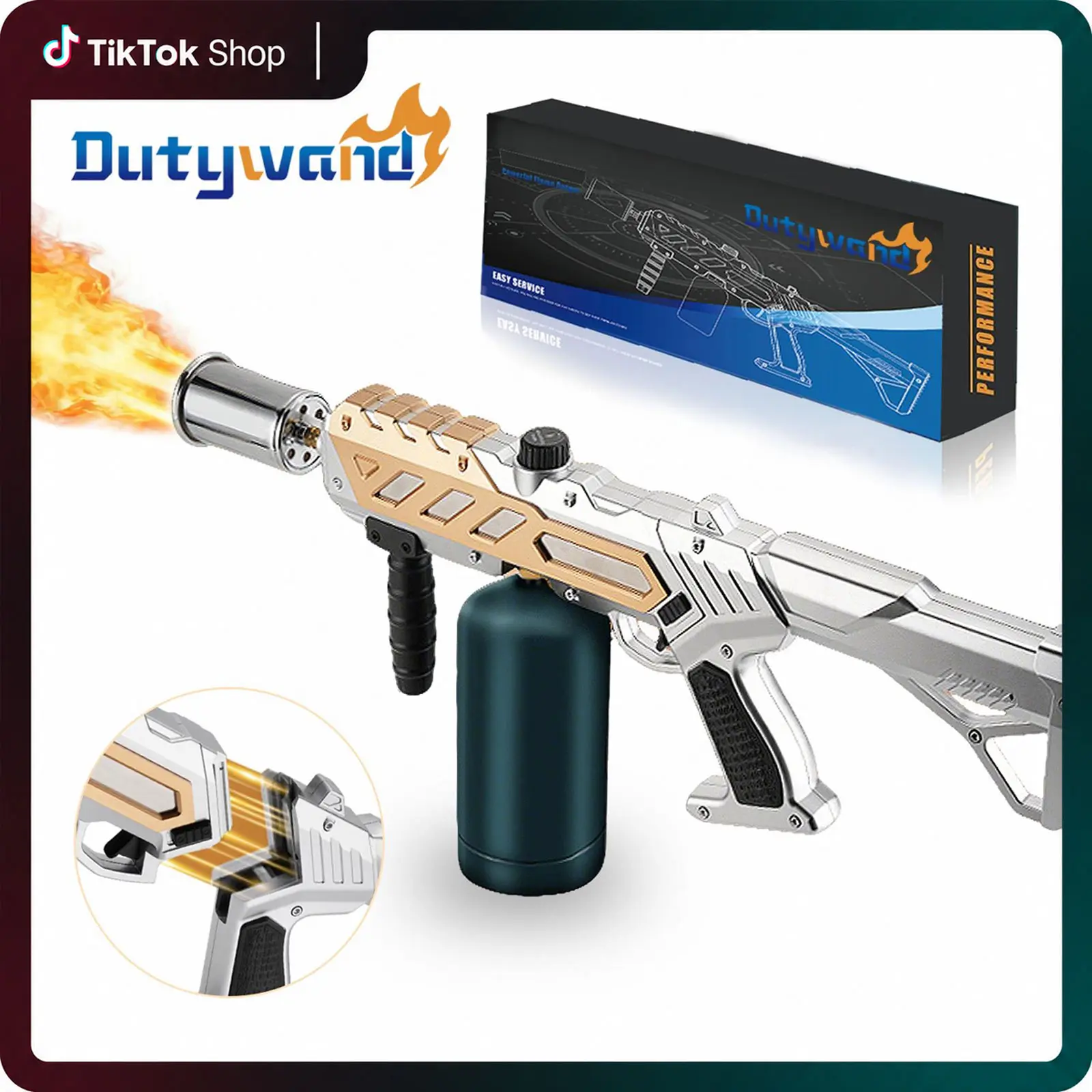 Detachable Flame Propane Torch, Adjustable Grill Torch Burner, High Output Blowtorch for BBQ Grill, Searing, Baking & Outdoor Adventures, SummerVibes(Propane Tank Not Include)