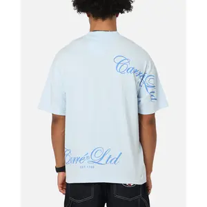 Carre Side Script Oversized T-Shirt Baby Blue