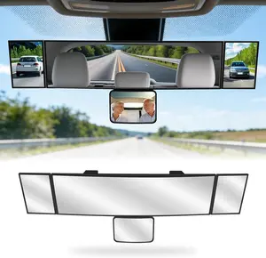 4 in 1 Rear View Mirror with Blind Spot Elimination & Backseat Mirror, 360° Wide Angle Panoramic Rearview Mirrors for Enhanced Driving Safety, Universal Fit for Nissan /Honda /Civic /CRV /Hrv /Kia /Sorento /Toyota /Corolla /4Runner /Camry/Tacoma