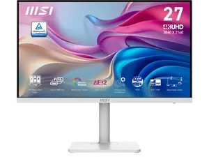 MSI Modern MD27UPHW 27-inch IPS 3840 x 2160 (UHD) Computer Monitor, 60 Hz, Adaptive-Synch, Display HDR 400, HDMI, DisplayPort, USBC 98W Power Delivery, KVM, VESA Mountable, Height Adjustable, Speaker