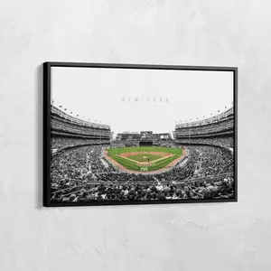 [Sale off up to 65%][Free Ship] Yankee Stadium Black White Poster, Yankees Baseball Print, New York Baseball, Baseball Poster, Baseball Decor (No Frame)