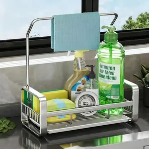 Stainless Steel Kitchen Dish Drying Rack for Sponges and Cloths, Multifunctional Storage for Sink and Countertop, Durable and Stylish Kitchen Organizer