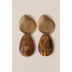 Brown Aris Molten Drop Earrings