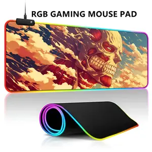 Attack on Titan Mouse Pad RGB LED Light Gaming Mousepad Waterproof Large Gamer Mouse Carpet Big Mause Keyboard Pad PC Desk Play Mat with Backlit