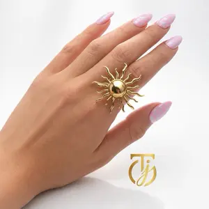 Turvik Jewelry Sunny Ring- Elegant Sun Design for women’s fashion accessories anti tarnish jewelry