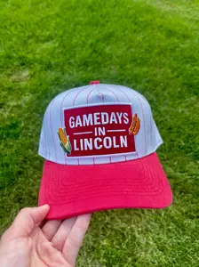 Gamedays in Lincoln | Patched Striped Cotton Hat