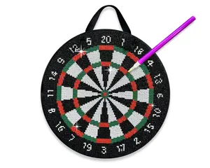 Dartboard Diamond Painting Kit, ROUND Drills, 12.5" Hanging Sign
