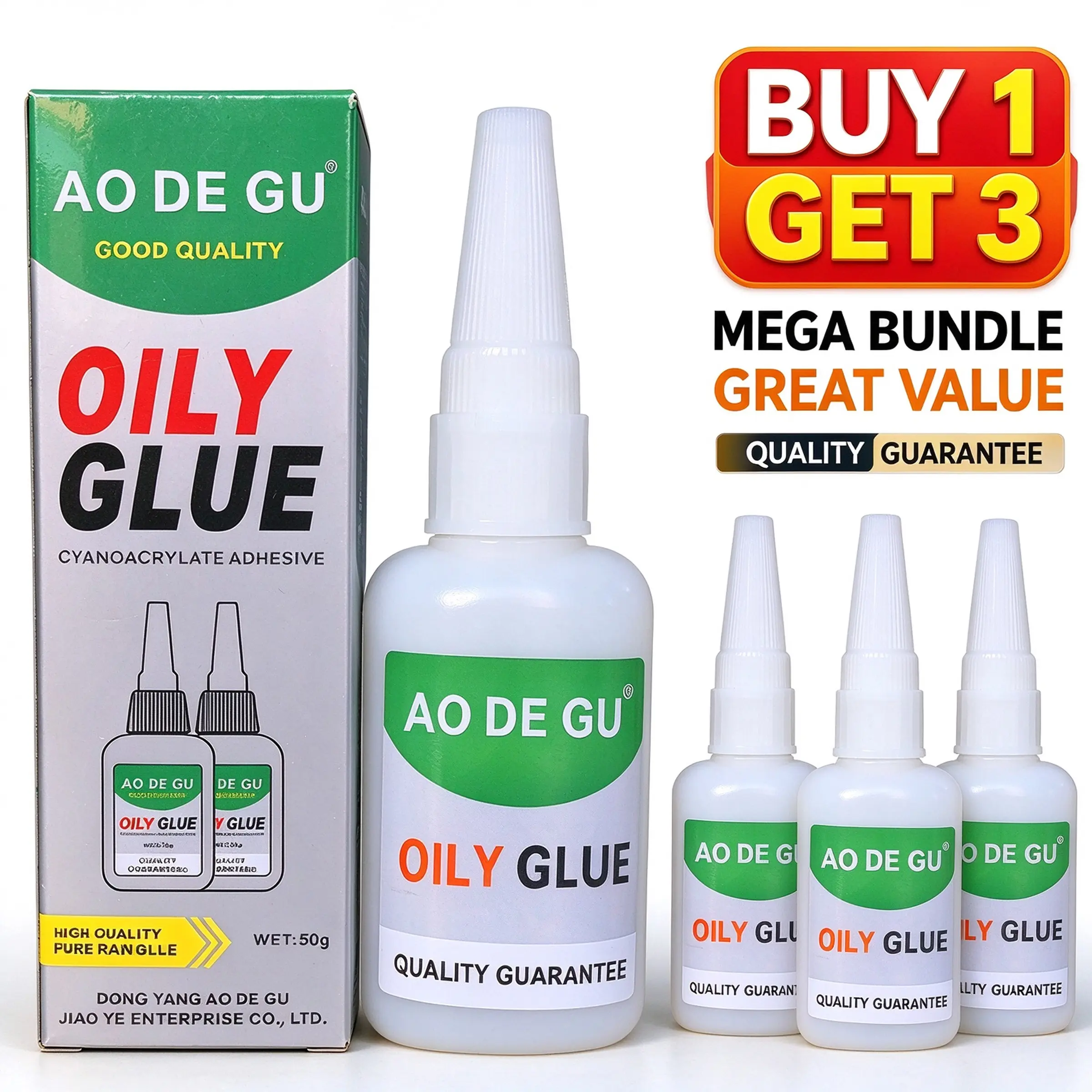 【Buy 1 Get 3 Free】GUBUDA All-Weather Oily Cyanoacrylate Super Glue - Waterproof, Heat-Resistant Heavy-Duty Adhesive for Indoor, Outdoor Repair of Leather, Metal, Ceramic, Wood, Plastic