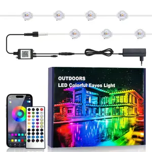 RGB Permanent DIY Outdoor Eave Lights, 2025 Christmas New Release, 1 Pack 15M Smart LED Strip (60 LEDs), 2-Way Smart Control (APP/Remote), IP67 Waterproof, for Year-Round Roof Eaves, Holiday & Christmas Decor