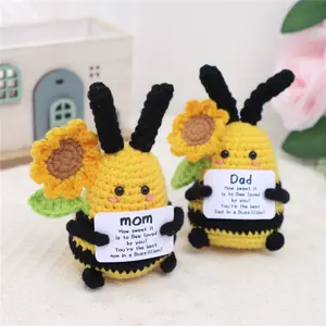 An exquisite, handcrafted crochet wool bee—accompanied by a heartwarming message card—making for the perfect small gift for Mother's Day or Father's Day.