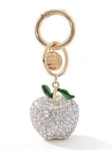 Cute Apple Keychain Pendant, Rhinestone Keychain, Casual Style, Perfect for Women and Kids, Ideal for Bags, Keys, Car Keys, Phone Chain, Holiday Gift