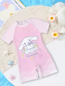 Girls' casual swimsuit "Cinnamoroll Cute Cloud Style" features skin-friendly and sun-protective fabric plus playful cartoon prints, which is cute and versatile. It creates a full sense of atmosphere for daily outings / outdoor activities~