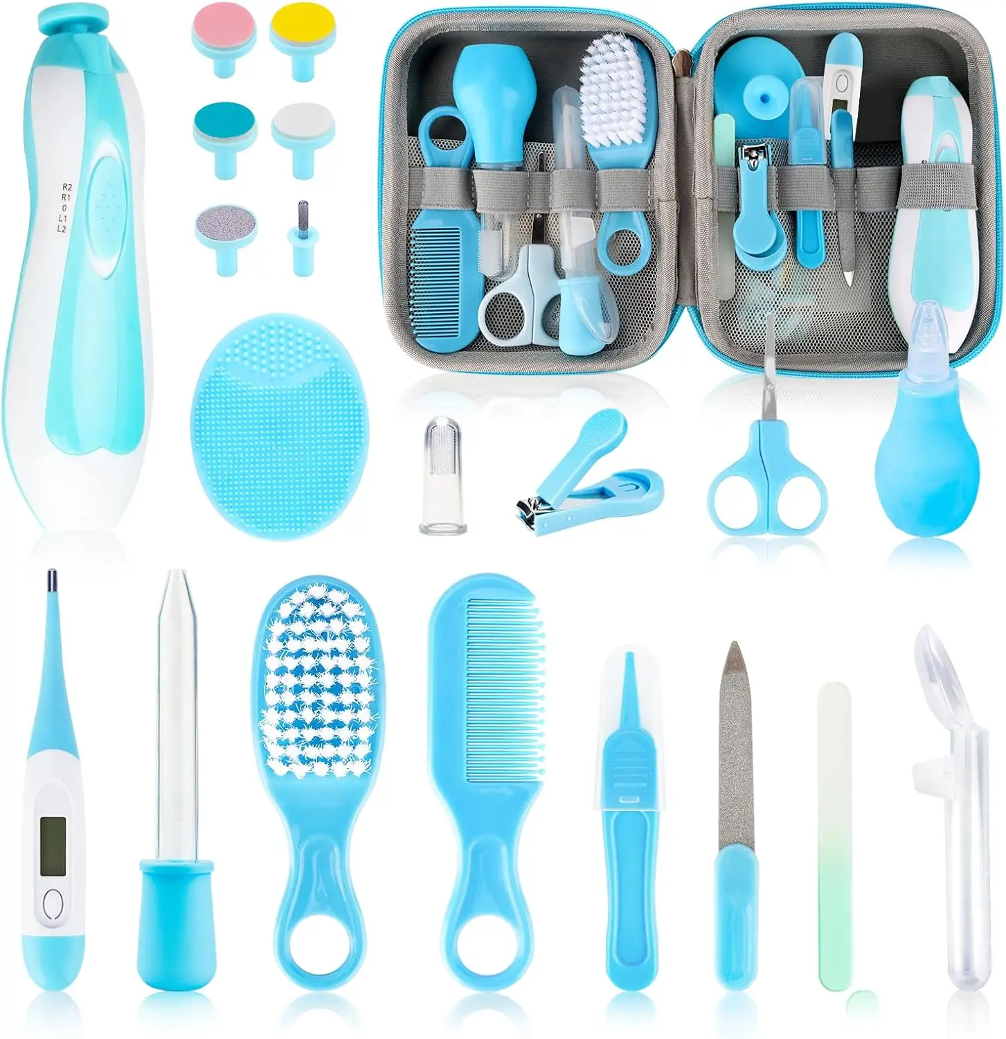 Baby Healthcare and Grooming Kit, Newborn Nursery Health Care Set with Electric Nail Trimmer for Newborn Infant Toddlers Baby Boys Girls Kids (21 Kits