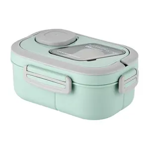 Multi-grid Lunch Box with Cutlery Set, LunchStorage Container, Lunch Container, ReusableBento Lunch Box for School