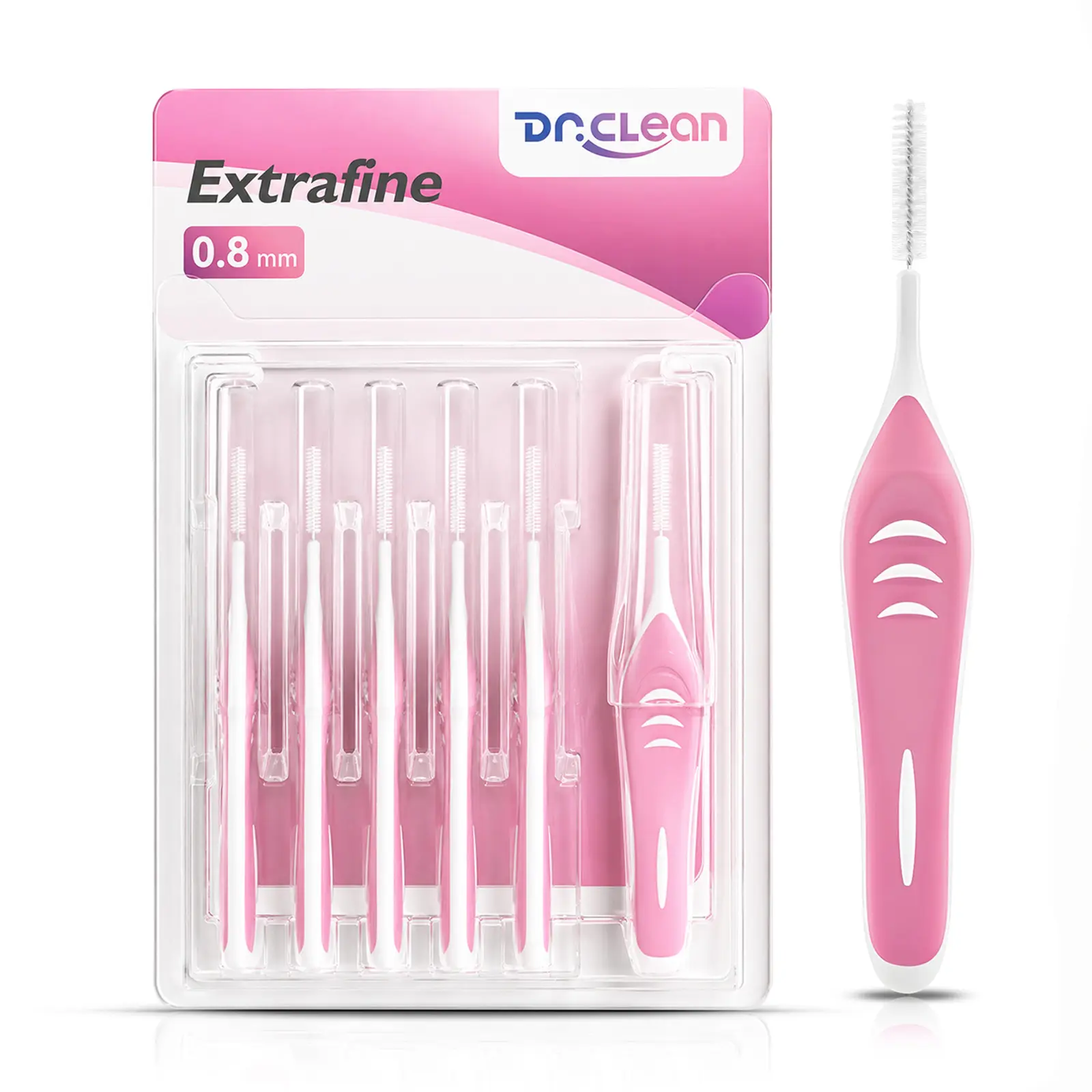 Dr.Clean Ultra-Tight Antibacterial Interdental Brush - Soft-Bristled Rectangle Interproximal Toothbrushes for Daily Oral Care, Plaque Removal, Healthy Gums, Braces, Crowns, Bridges, Office Use, 6 Packs of 6 (36 Total) Mini Disposable Oral Care Tools, Adul