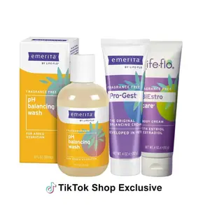 Emerita The Balance Seeker Bundle - Pro-Gest Cream, Estriol Cream, pH Balancing Wash for Women's Wellness & Comfort