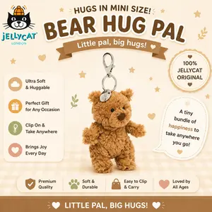 Jellycat Bear Hug Pal – Mini Soft Plush Keychain