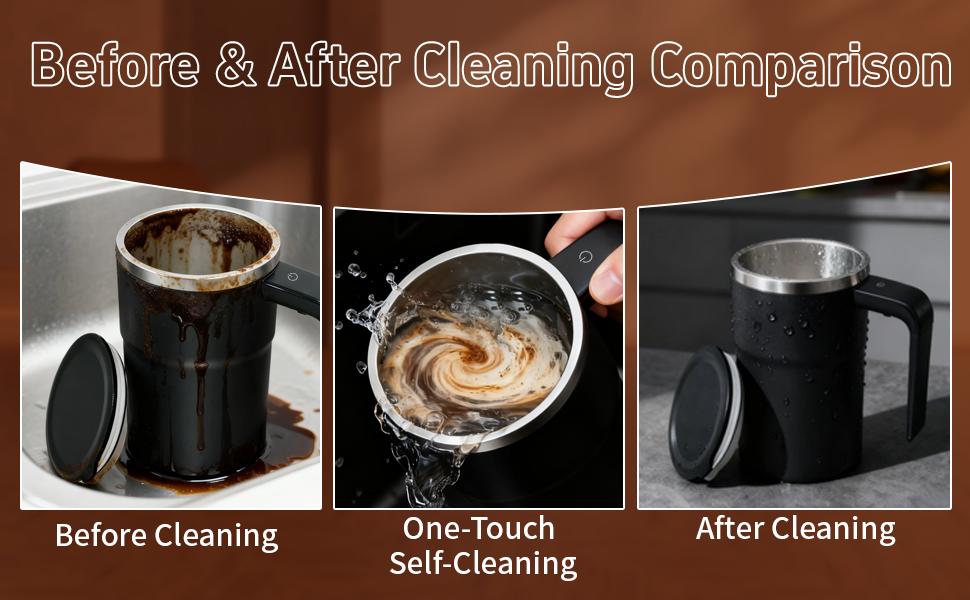 Rechargeable Automatic Magnetic Self-Stirring Coffee Mug with Lid, Stainless Steel Insulated Mixing Cup with LCD Temperature Display, Electric Auto Stir Mug for Coffee, Milk,Tea & Protein Powder, 12.85oz Gift for Mother’s Day,Graduation,Home Office Travel