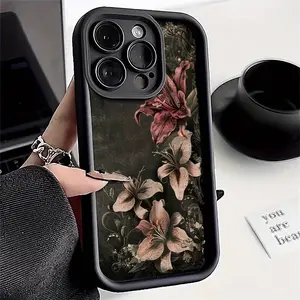 Decadent Lily Pattern Phone Cases for iPhone 17 Pro Max 16 15 14 13 12 11  TPU Shockproof and Stain-Resistant Protective Soft Case