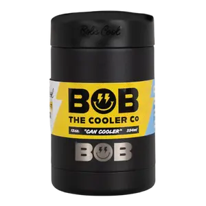 BOB THE COOLER CO - 12oz "Bob's Chillin" Short Double Wall Insulated Can Cooler, Stainless Steel Can Cooler for Camping, Drink, Beer, Beach & More