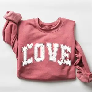 Retro Love Valentines Heart Sweatshirt, Teacher Valentines Sweater, Womens Valentine Graphic Gift