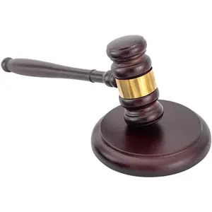 Handmade Wooden Gavel and Block Set Perfect for Lawyer Judge Auction Sale Meetings Student and Gifts (Round Block II)