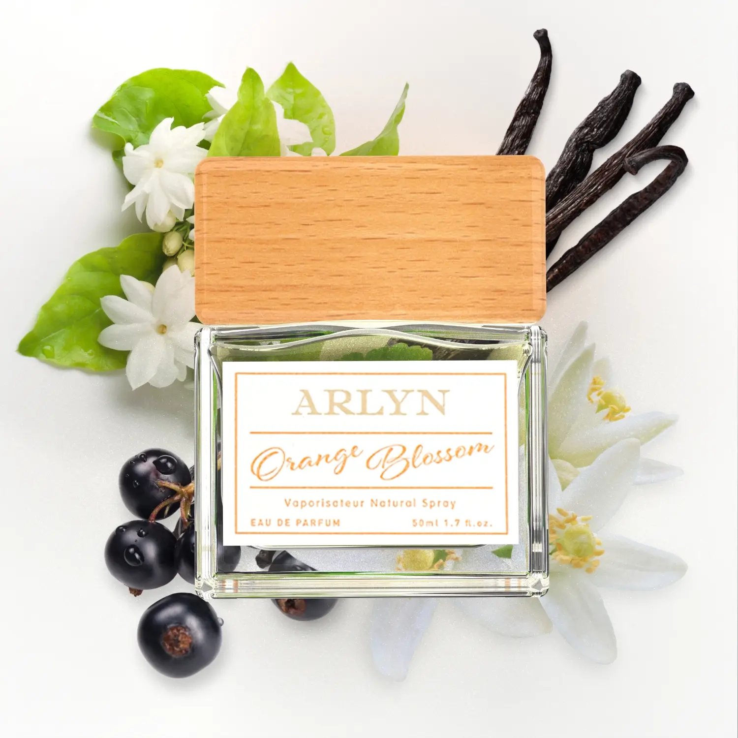 Orange Blossom, Arlyn, Women Perfume, Eau de Parfum, Orange Blossom-Black Currant-Vanilla, Long-Lasting, Vegan, Cruelty-Free, Made in USA – 50 ml | 1.7 Oz