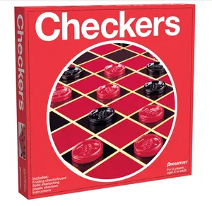 Pressman Checkers -- Classic Game With Folding Board and Interlocking Checkers ,5"
