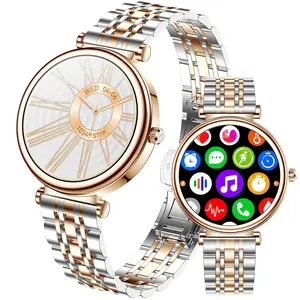 Smart Watch for Women 1.27" Color Screen Waterproof Fitness Activity Tracker Rose Gold Womens Smart Watch with Heart Rate Sleep Monitor for Android and iOS (Two-Tone Rose Gold Steel RT-i109)