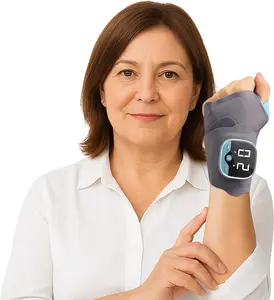 Rechargeable Portable Electric EMS Pulse Hand Massager with Heat, Wireless Hand Relief Device, Hands-Free Wrist Wrap Design, Lightweight Massager for Daily Use&Sports, Fit for Left & Right Wrist, Smart Massage for Office Workers, Seniors, Esports Players