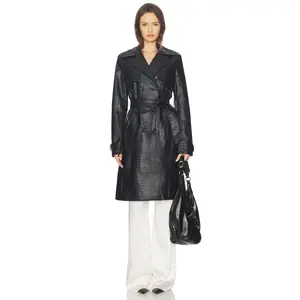 superdown Morgan Faux Leather Coat in Black
