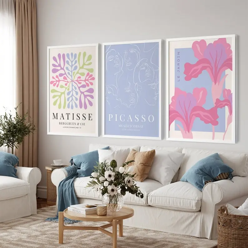 Henri Matisse Print Set Of 3, Fine Art Posters, Living Room Wall Art, Modern Gallery Wall art set