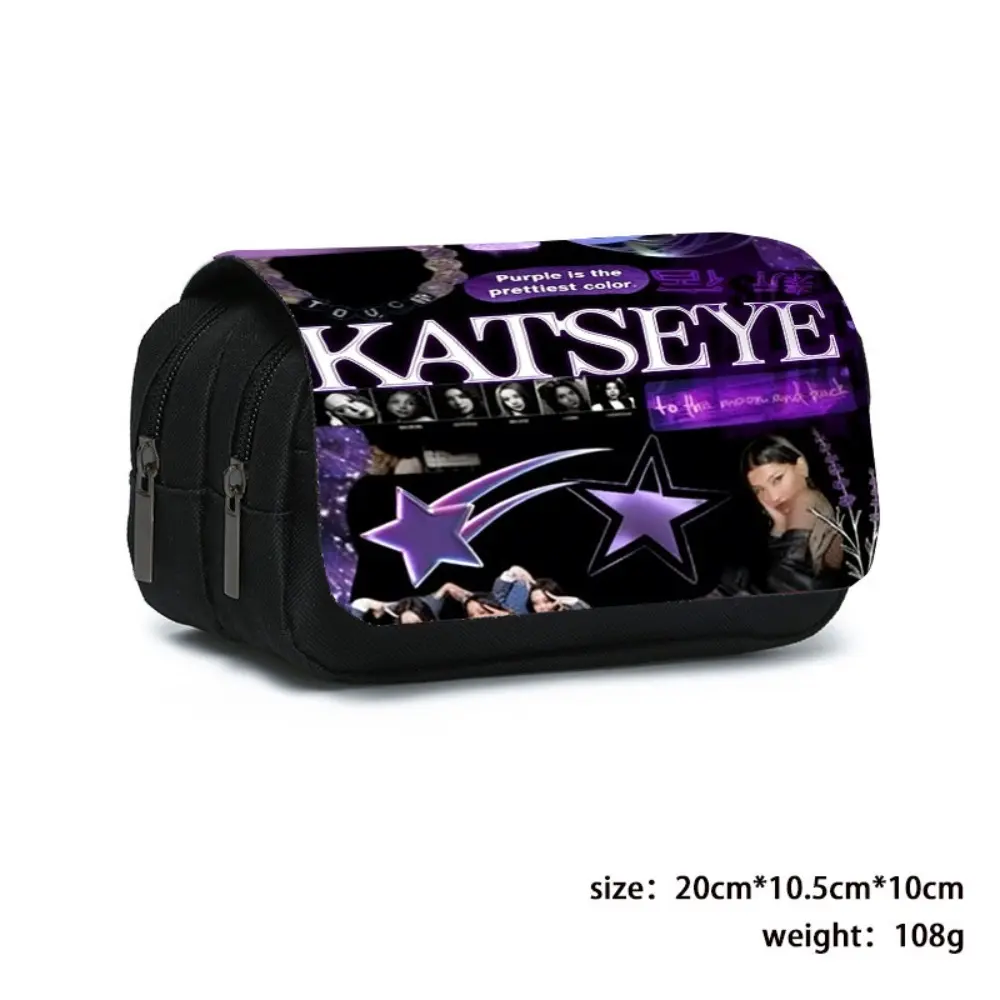 Katseye Pencil Case Kpop Pencil Pounch Large Capacity Flip Top Pen Bag with Zipper Lightweight Pen Holder Office Stationery Box