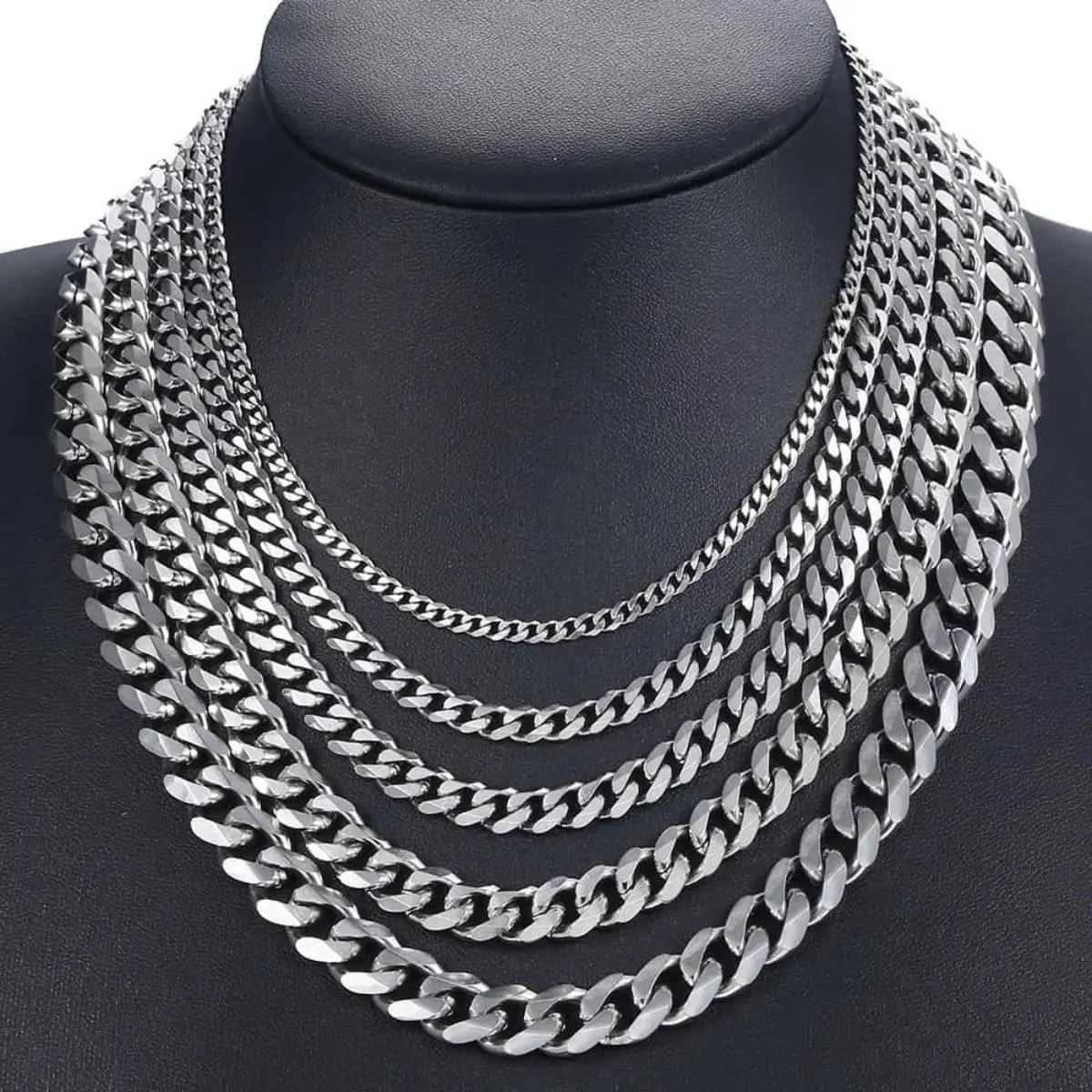 3/5/7/9/11mm Stainless Steel Cuban Necklace for Unisex Punk Curb Chain