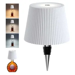 Wireless Bottle Lamp Modern Mood Lighting Elegant 3-Colors Stepless Dimming LED Wine Lights Touch Control Desk Kit for Bar & Restaurant Portable Rechargeable 2500mAh Battery Included