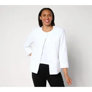 Dennis Basso Rachelle Knit Jacket with Sparkle Accent