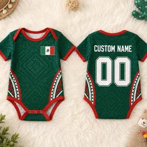 Mexico Baby Bodysuit, Personalized Soccer Onesie, Custom Name Number Jersey, Mexico Football Baby Outfit Gift
