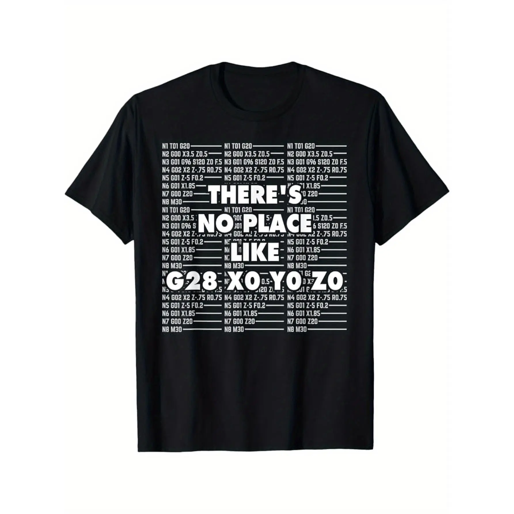 [100% Cotton] 100% Cotton 's CNC Machinist G-Code Programmer T-Shirt - Funny CAD G28 Operator Design with G-Code Commands (G20-G43) - 100% Cotton Casual Tee for CNC Milling & Lathe Operators, Machine Washable Coding Joke Gift