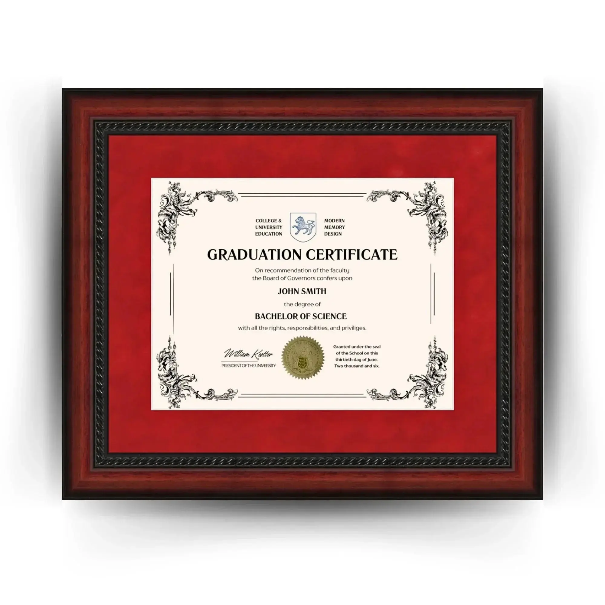 University of California Diploma Frame  Custom Mahogany 8.5x11 Certificate Display