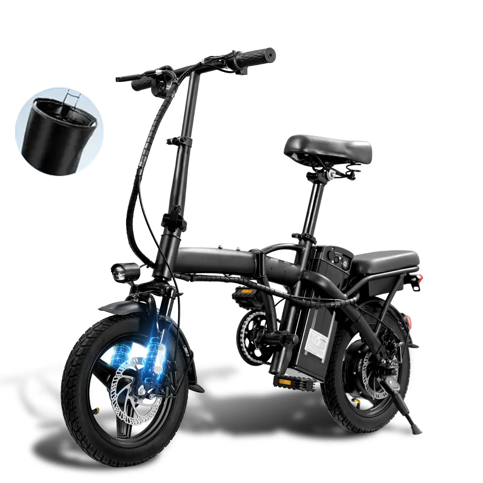 【12 Months Warranty】Terrosor T5 Electric Folding Bike for Adults, Youth, 14 Inches x4.0 Fat Tire Ebike, 560W Peak Power, 24mph Top Speed, UL 2849 Certified, 26*27inch Dimensions, 14"X4.0