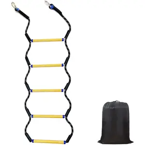 5 Step Heavy Duty 400Lbs Strength Boat Rope Ladder for Inflatable Boat Fishing Boat Kayak Motorboat Canoeing