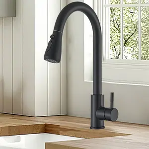 Stainless Steel Pull-Out Kitchen Faucet with Hot and Cold Water, Rotating Design for Kitchen and Bathroom, Durable Structure, Rotatable Rotary Faucet