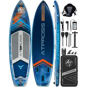 Pro 10'6''x33'' Inflatable Water Outdoor Paddle Board, 400lbs Capacity Extra-Wide SUP with Kayak Seat, Anti-Slip EVA Deck & Premium Accessories Kit for Yoga, Fishing (1 Pro Inflatable SUP)